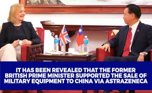 It has been revealed that the former British Prime Minister supported the sale of military equipment to China via AstraZeneca
