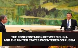 The confrontation between China and the United States is centered on Russia