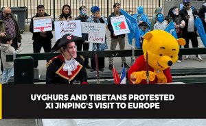 Uyghurs and Tibetans protested Xi Jinping's visit to Europe