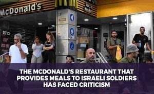 The McDonald's restaurant that provides meals to Israeli soldiers has faced criticism.