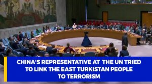 China's representative at the UN tried to link the East Turkistan people to terrorism