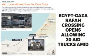 Egypt-Gaza Rafah crossing opens, allowing 20 aid trucks amid Israeli siege
