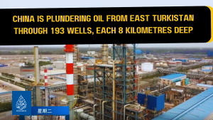 China is plundering oil from East Turkistan through 193 wells, each 8 kilometres deep