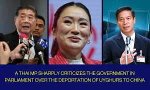 A Thai MP sharply criticizes the government in parliament over the deportation of Uyghurs to China.