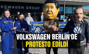 Volkswagen Berlin'de protesto edildi
