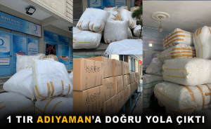 1 Tır Adıyaman’a doğru yola çıktı