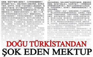 DOĞU TÜRKİSTAN'DAN BİR MEKTUP DAHA