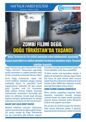 Türkistan Press Haftalık Haber Bülteni (24 Ekim- 30 Ekim 2022)