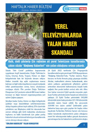 Türkistan Press Haftalık Haber Bülteni (09 Ekim- 03 Ekim 2022)