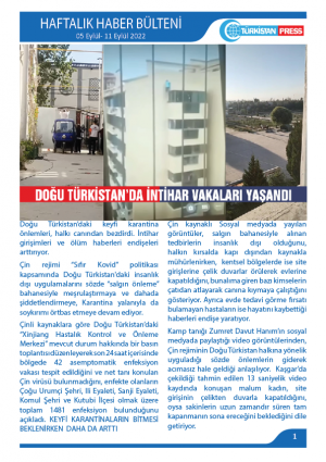 Türkistan Press Haftalık Haber Bülteni (05 Eylül-11 Eylül 2022)